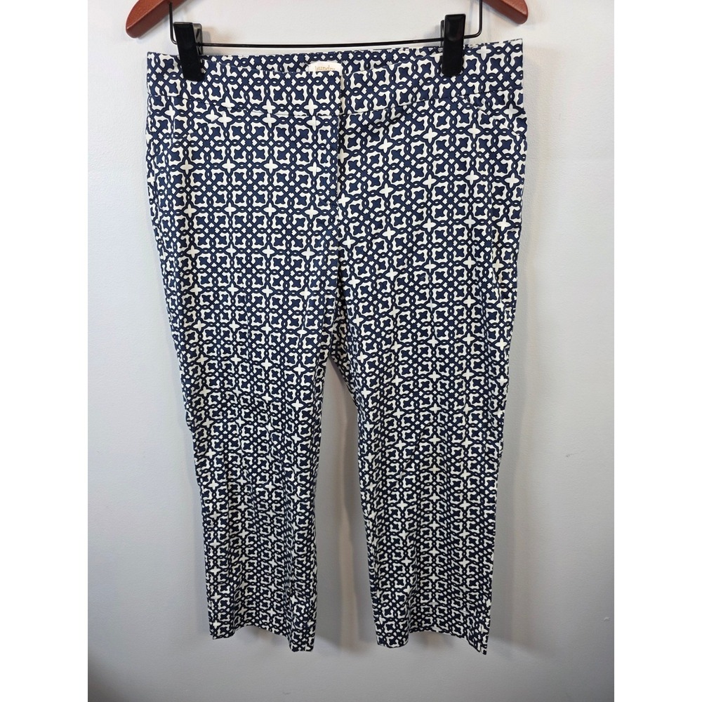 Laundry by Shelli Segal Women's Straight Leg Capris Size 10 Navy White /B171